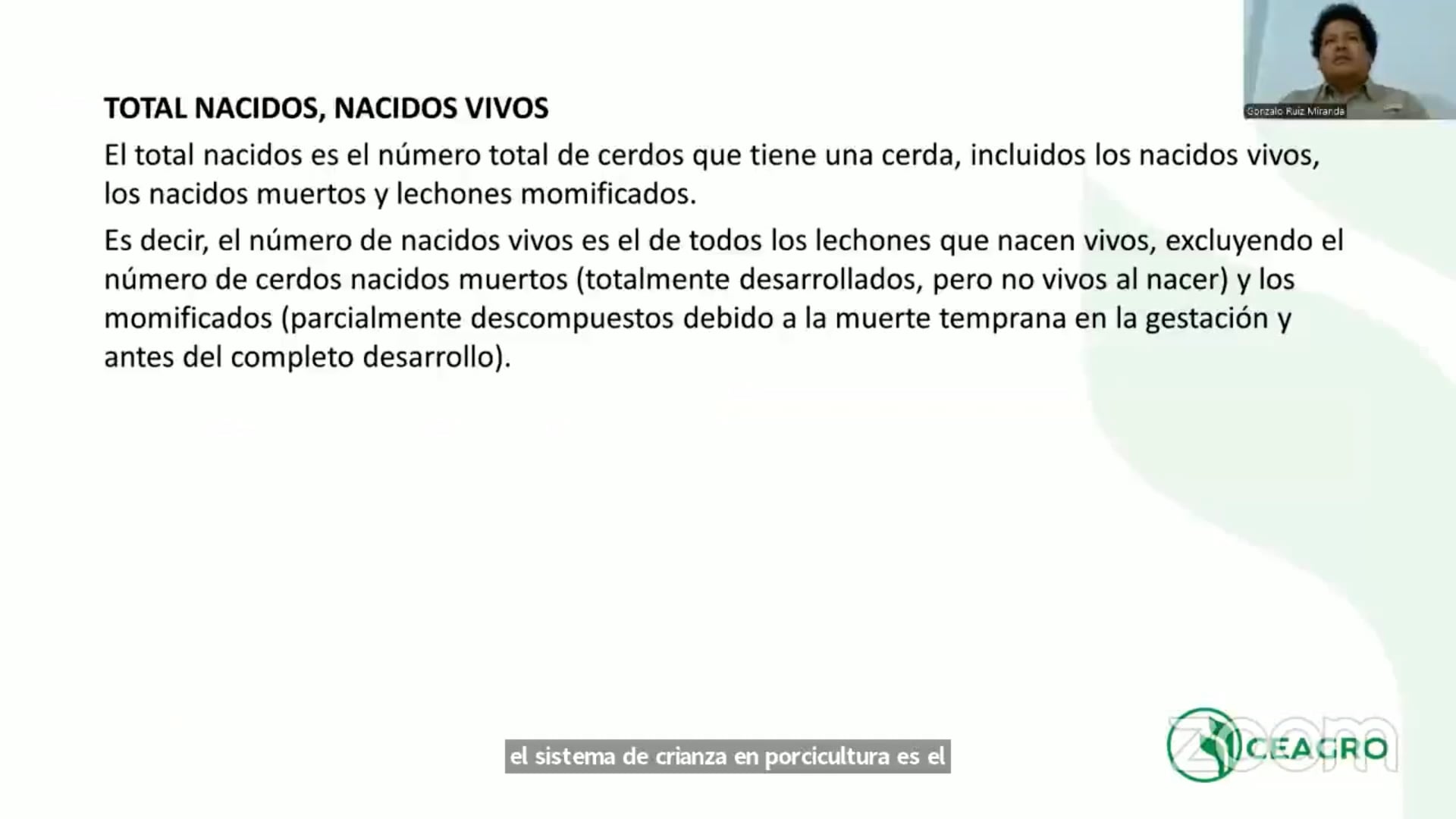 ALIMENTACIÓN PORCINA INTENSIVA PARA REPRODUCCIÓN Y CRÍA